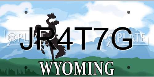 JR4T7G Wyoming License Plate