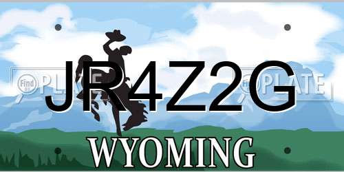 JR4Z2G Wyoming License Plate