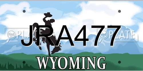 JRA477 Wyoming License Plate