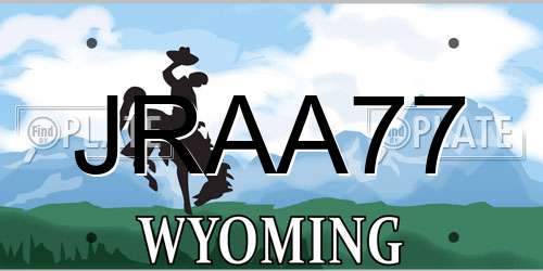 JRAA77 Wyoming License Plate