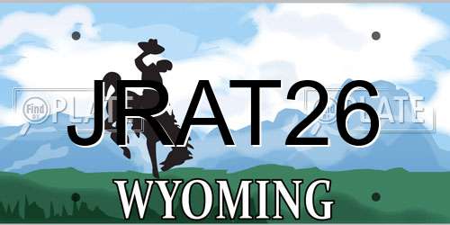 JRAT26 Wyoming License Plate