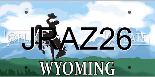 JRAZ26 Wyoming License Plate