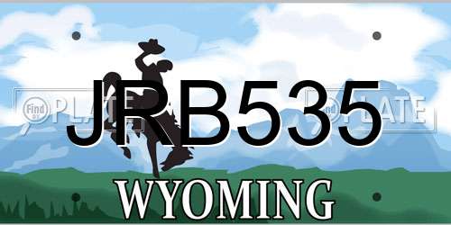 JRB535 Wyoming License Plate