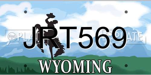 JRT569 Wyoming License Plate