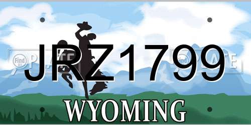 JRZ1799 Wyoming License Plate