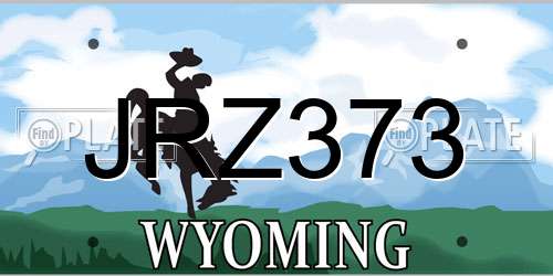 JRZ373 Wyoming License Plate