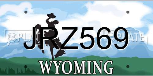 JRZ569 Wyoming License Plate