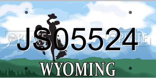 JS05524 Wyoming License Plate