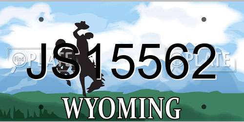 JS15562 Wyoming License Plate
