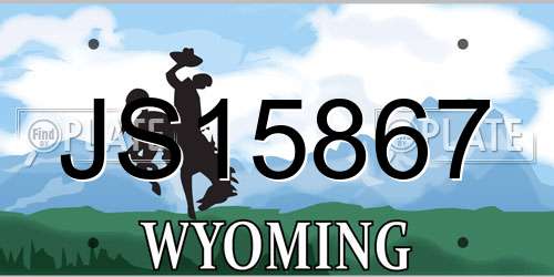 JS15867 Wyoming License Plate