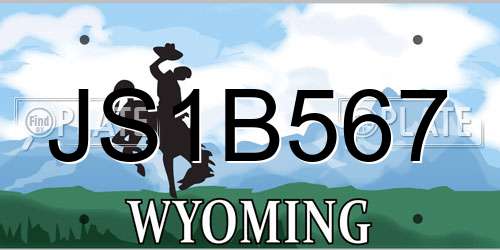 JS1B567 Wyoming License Plate