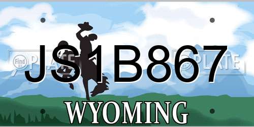 JS1B867 Wyoming License Plate