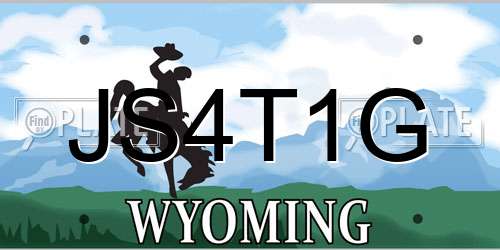 JS4T1G Wyoming License Plate