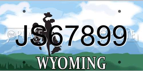 JS67899 Wyoming License Plate