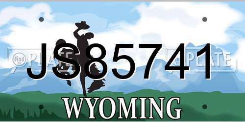 JS85741 Wyoming License Plate