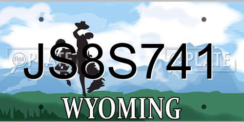 JS8S741 Wyoming License Plate