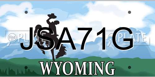 JSA71G Wyoming License Plate
