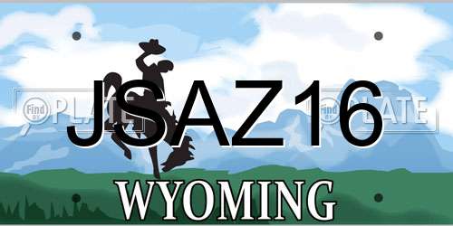 JSAZ16 Wyoming License Plate