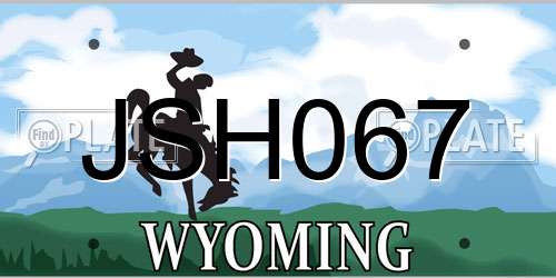 JSH067 Wyoming License Plate