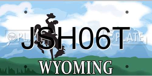 JSH06T Wyoming License Plate