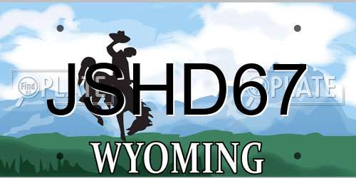 JSHD67 Wyoming License Plate