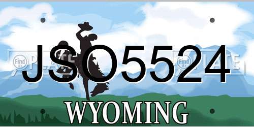 JSO5524 Wyoming License Plate