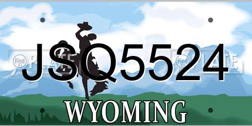 JSQ5524 Wyoming License Plate
