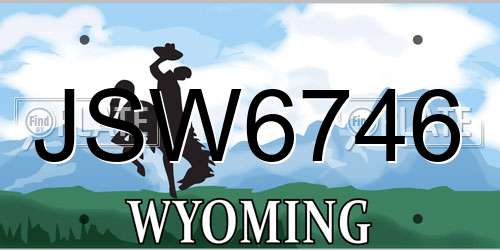 JSW6746 Wyoming License Plate