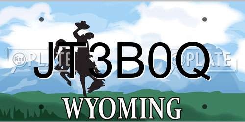 JT3B0Q Wyoming License Plate