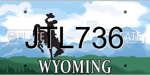 JTL736 Wyoming License Plate