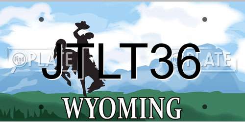 JTLT36 Wyoming License Plate