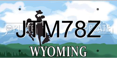 JTM78Z Wyoming License Plate
