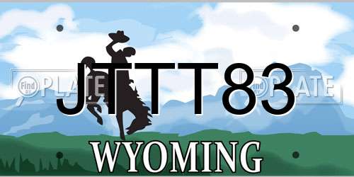 JTTT83 Wyoming License Plate
