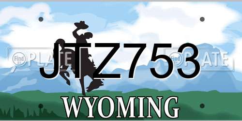 JTZ753 Wyoming License Plate