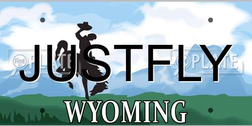 JUSTFLY Wyoming License Plate