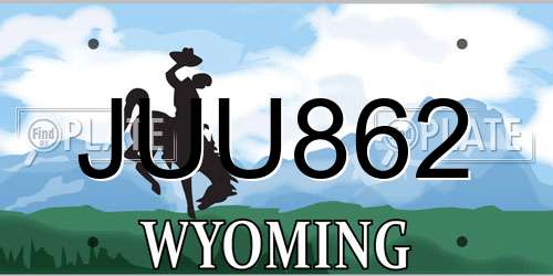JUU862 Wyoming License Plate
