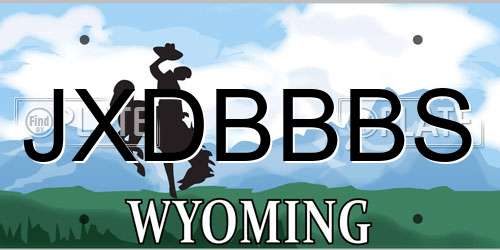 JXDBBBS Wyoming License Plate
