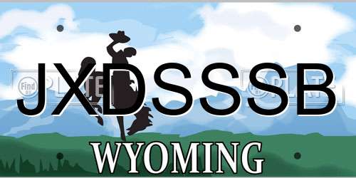 JXDSSSB Wyoming License Plate