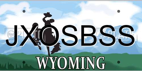 JXOSBSS Wyoming License Plate