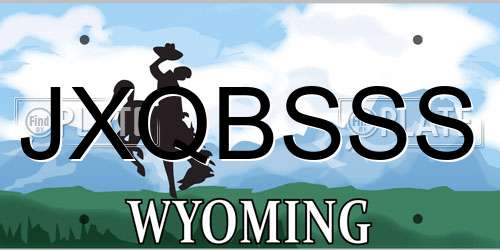 JXQBSSS Wyoming License Plate