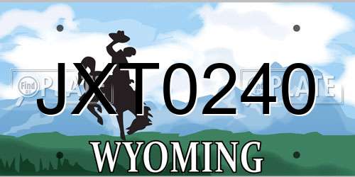 JXT0240 Wyoming License Plate