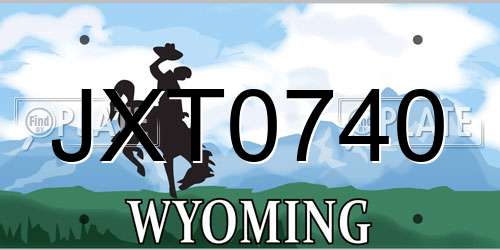 JXT0740 Wyoming License Plate