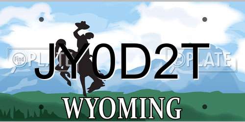 JY0D2T Wyoming License Plate