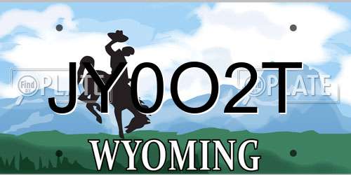 JY0O2T Wyoming License Plate