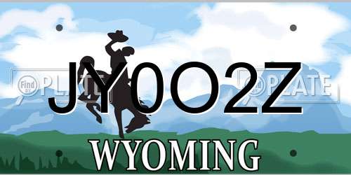 JY0O2Z Wyoming License Plate