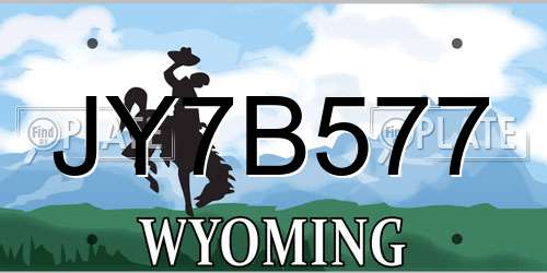 JY7B577 Wyoming License Plate