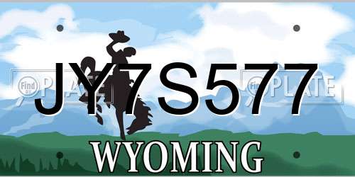 JY7S577 Wyoming License Plate