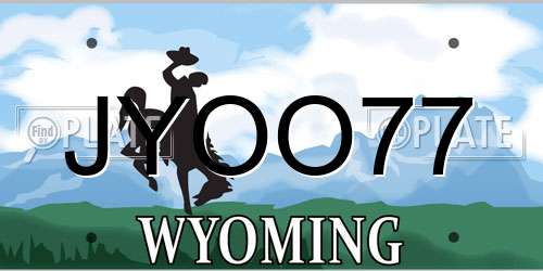 JYOO77 Wyoming License Plate
