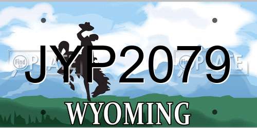 JYP2079 Wyoming License Plate