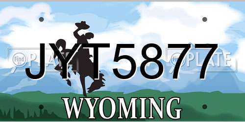 JYT5877 Wyoming License Plate